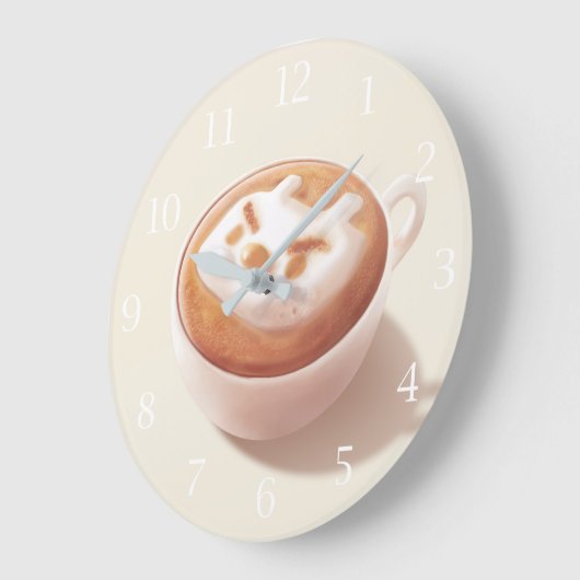 Latte Art Large Clock Grote Klok (Hoek)