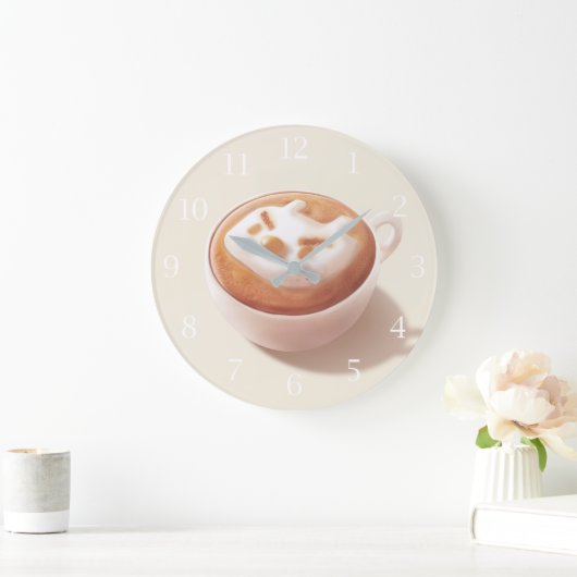 Latte Art Large Clock Grote Klok (Huis)