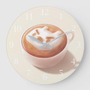 Latte Art Large Clock Grote Klok