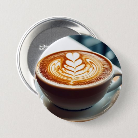 Latte Art Ronde Button 7,6 Cm (Voorkant /achterkant)