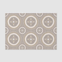 Latte Beige Elegant Ornamental Floral