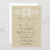 Latte Bohemian Chic Wedding Invite Kaart (Voorkant / Achterkant)