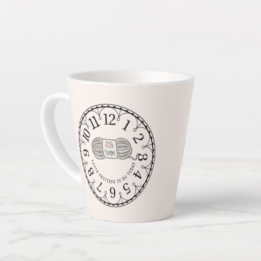 Latte breien om vandaag te doen latte mok (Linkerhoek)