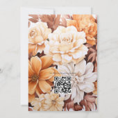 Latte Brown naar Caramel Bloemen Herfst Bruiloft Kaart (Achterkant)