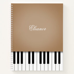 Latte Brown Piano-muziektoetsenbord op maat Notitieboek