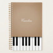 Latte Brown Piano-toetsenbord - Aangepaste muziek Planner (Voorkant)