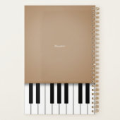 Latte Brown Piano-toetsenbord - Aangepaste muziek Planner (Achterkant)