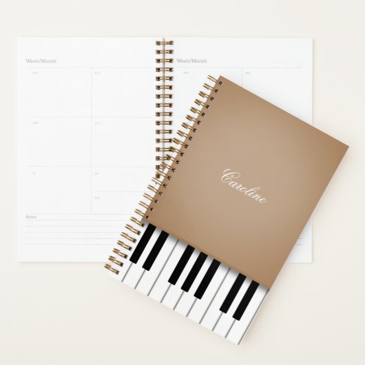 Latte Brown Piano-toetsenbord - Aangepaste muziek Planner (Display)
