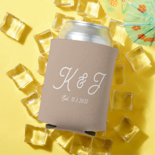 Latte bruiloft gunst monogrammed Koelbox Blikjeskoeler