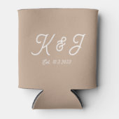 Latte bruiloft gunst monogrammed Koelbox Blikjeskoeler (Voorkant)
