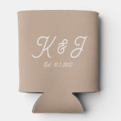 Latte bruiloft gunst monogrammed Koelbox Blikjeskoeler (Achterkant)