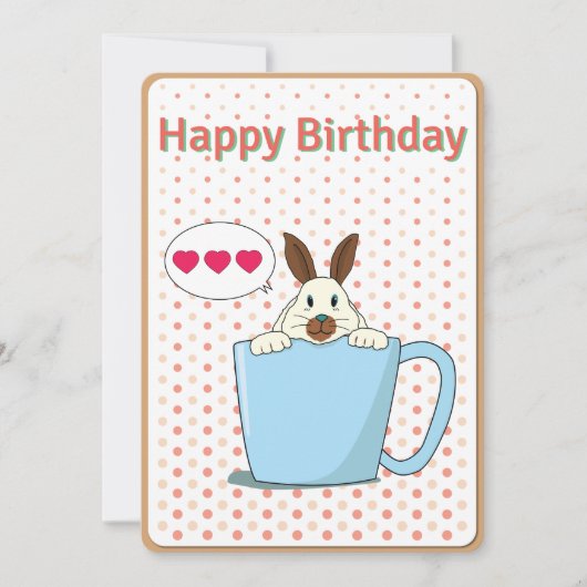 Latte bunny Happy Birthday-kaart Feestdagenkaart (Voorkant)