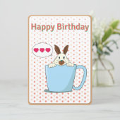 Latte bunny Happy Birthday-kaart Feestdagenkaart (Staand voorkant)