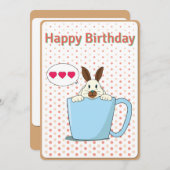 Latte bunny Happy Birthday-kaart Feestdagenkaart (Voorkant / Achterkant)