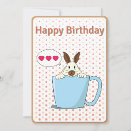 Latte bunny Happy Birthday-kaart Feestdagenkaart