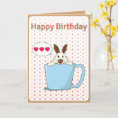 Latte bunny Happy Birthday-kaart Kaart (Gele Bloem)