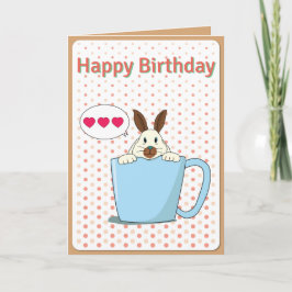 Latte bunny Happy Birthday-kaart Kaart
