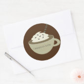 Latte Business Coffee Bar Cup Ronde Sticker (Envelop)