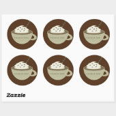 Latte Business Coffee Bar Cup Ronde Sticker (Vel)