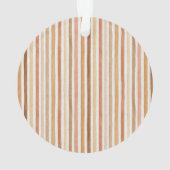 Latte Cocoa Blush Strepen Teddybeer Kerstmis Ornament (achterkant)