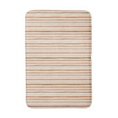 Latte Cocoa Crème Blush Strepen Badmat (Voorkant Verticaal)