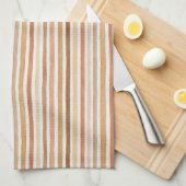 Latte Cocoa Crème Blush Strepen Theedoek (Quarter Fold)