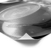 Latte Coffee Black en White Foto Afdruk (Hoek)