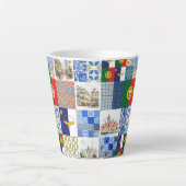 Latte Coffee Cup 12 Portugese vlag en de Azoren Latte Mok (Voorkant)