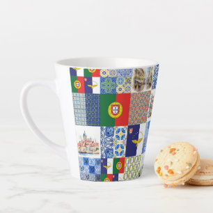 Latte Coffee Cup 12 Portugese vlag en de Azoren Mok