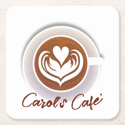 Latte Coffee Cup Kartonnen Onderzetters (Voorkant)