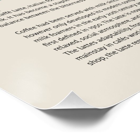 Latte Coffee Cup Poster (Hoek)