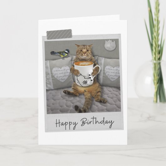 Latte Coffee Funny Birthday Card Kaart (Voorkant)