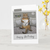 Latte Coffee Funny Birthday Card Kaart (Gele Bloem)