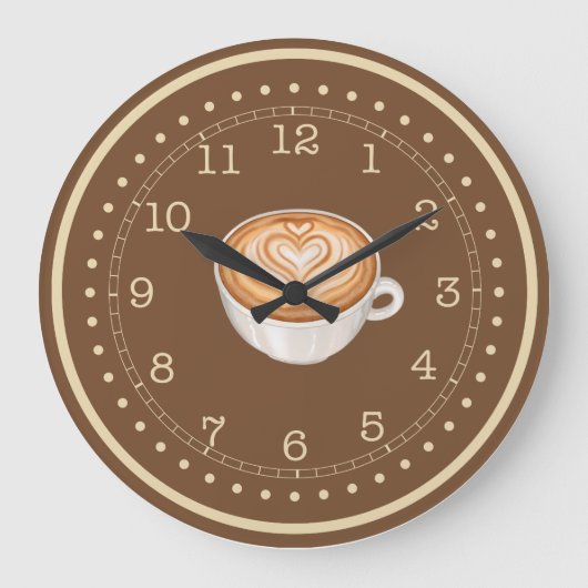 Latte Coffee Grote Klok (Voorkant)