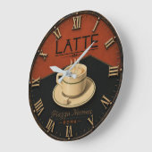 Latte Coffee Italian Café Kitchen Decor Grote Klok (Hoek)