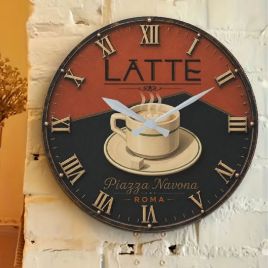 Latte Coffee Italian Café Kitchen Decor Grote Klok