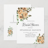 Latte Cream Ivoor Beige Bloemen Vrijgezellenfeest Briefkaart (Voorkant / Achterkant)