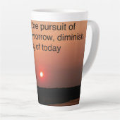 Latte Cup Zonsondergang met citaat Mok (Rechterhoek)