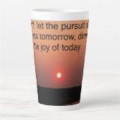 Latte Cup Zonsondergang met citaat Mok (Voorkant)