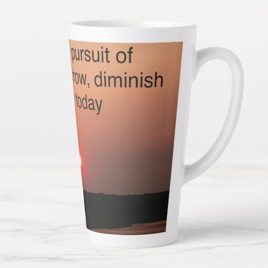 Latte Cup Zonsondergang met citaat Mok (Rechts)
