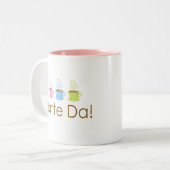 Latte Da.  Twee Roze koffie-Mok zonder been Tweekleurige Koffiemok (Voorkant links)