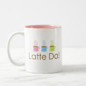 Latte Da.  Twee Roze koffie-Mok zonder been Tweekleurige Koffiemok (Links)