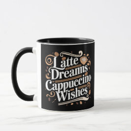 Latte dromen cappuccino Wishes, zwarte koffie Mok