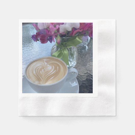 Latte en bloemen van de lathyrus servet (Voorkant)
