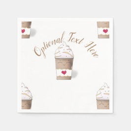 Latte en gehakte crème (koffie) Napkins Servet