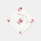 Latte en gehakte crème (roze) luiers servet (Hoek)