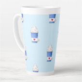 Latte en gehakte room (blauw) mok (Linkerhoek)