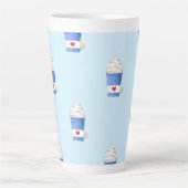 Latte en gehakte room (blauw) mok (Voorkant)