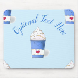 Latte en gehakte room (blauw) muismat