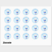Latte en gehakte room (blauw) ronde sticker (Vel)